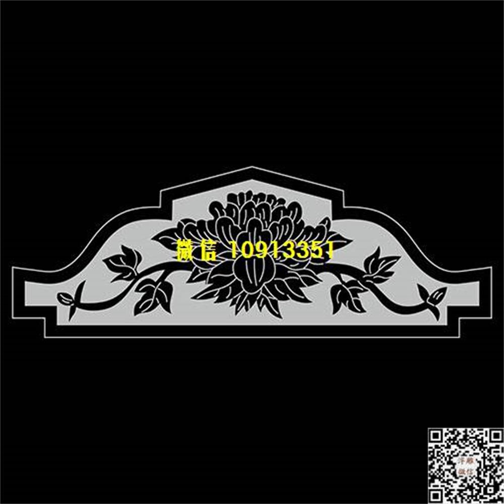 精雕图203杨花线雕图石雕墓碑单线铣底图精雕矢量图碑头_电脑雕刻plt文泰矢量图精雕图浮雕图